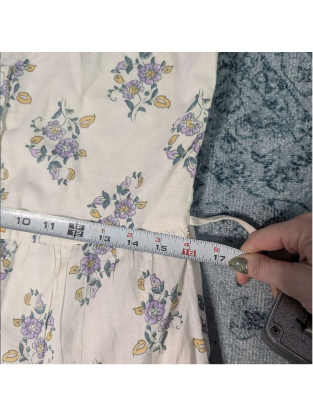 Patrons of Peace Cream Floral Tiered Button-Front Maxi Dress Sz S - Picture 11 of 16